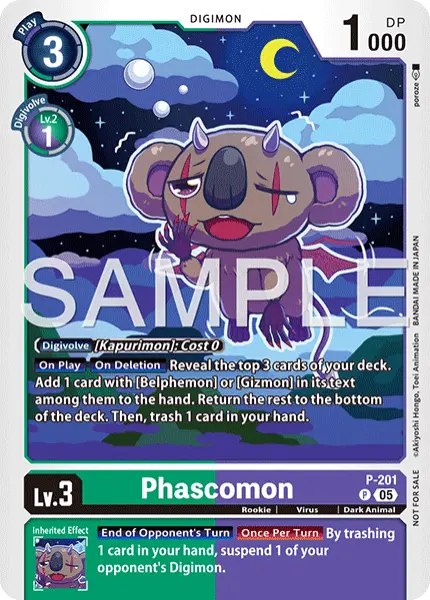 Digimon TCG Card 'P-201' 'Phascomon'