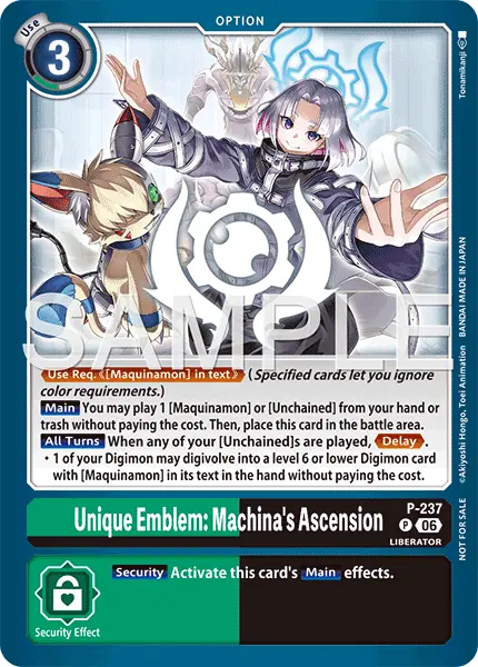 Digimon TCG Card 'P-237' 'Unique Emblem: Machina's Ascension'