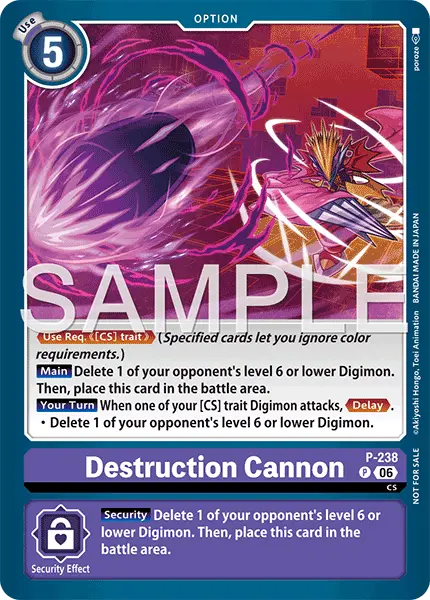 Digimon TCG Card 'P-238' 'Destruction Cannon'