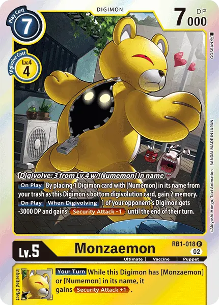 Digimon TCG Card 'RB1-018' 'Monzaemon'