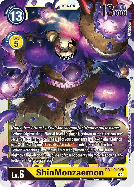 Digimon TCG Card 'RB1-019' 'ShinMonzaemon'