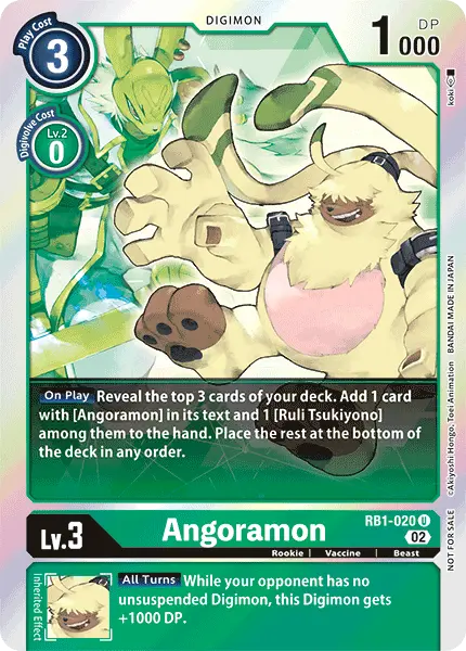 Digimon TCG Card RB1-020_P1 Angoramon