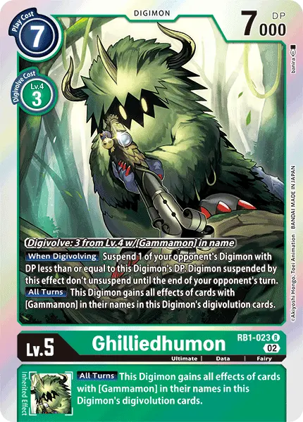 Digimon TCG Card 'RB1-023' 'Ghilliedhumon'