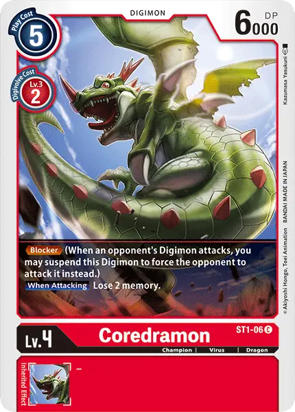 Digimon TCG Card 'ST1-006' 'Coredramon'