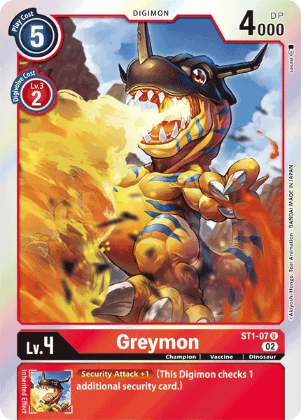 Digimon TCG Card ST1-07_P5 Greymon