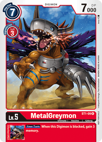 Digimon TCG Card ST1-09_P1 Metal Greymon