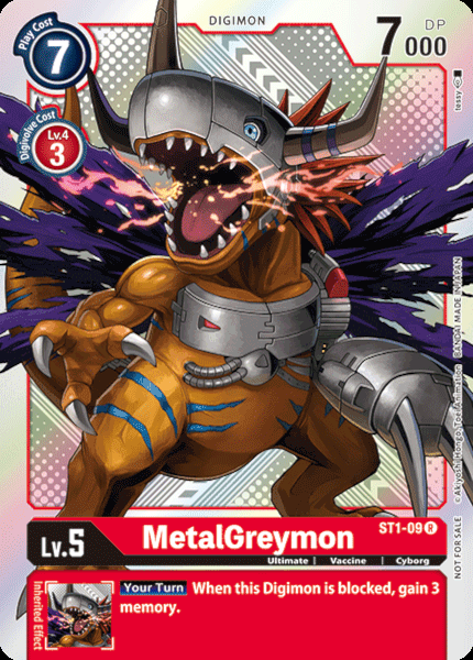 Digimon TCG Card 'ST1-009_P2' 'Metal Greymon'