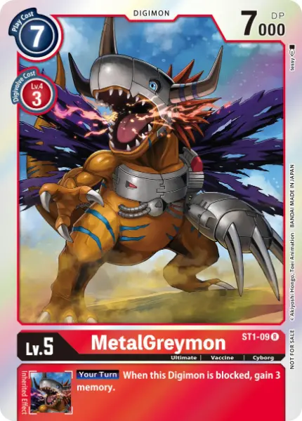 Digimon TCG Card ST1-09_P3 Metal Greymon