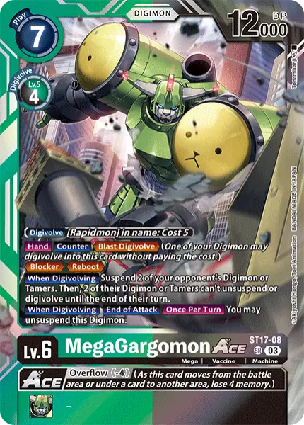 Deck BT15 MegaGargomon Bandai with preview of card ST17-008