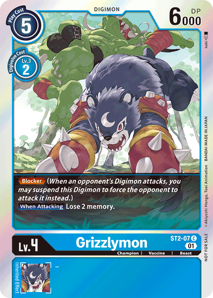 Digimon TCG Card ST2-07_P2 Grizzlymon