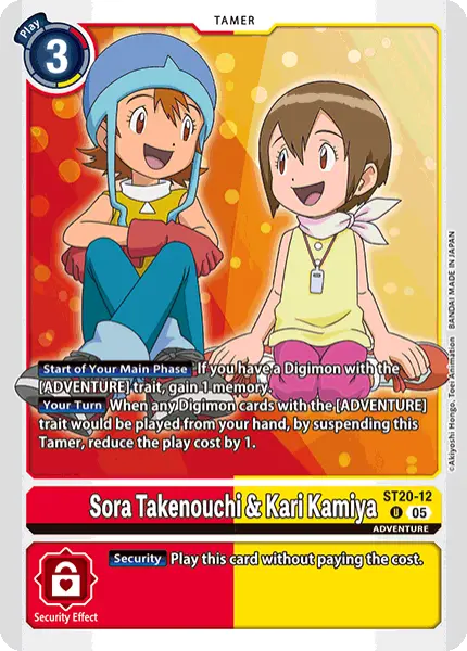 Digimon TCG Card 'ST20-012' 'Sora Takenouchi & Kari Kamiya'