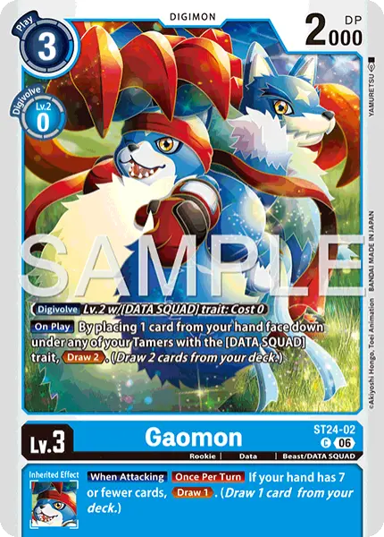 Digimon TCG Card 'ST24-002' 'Gaomon'