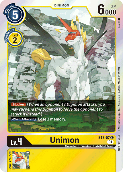 Digimon TCG Card 'ST3-007_P2' 'Unimon'