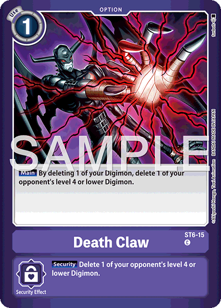 Digimon TCG Card 'ST6-015_P1' 'Death Claw'